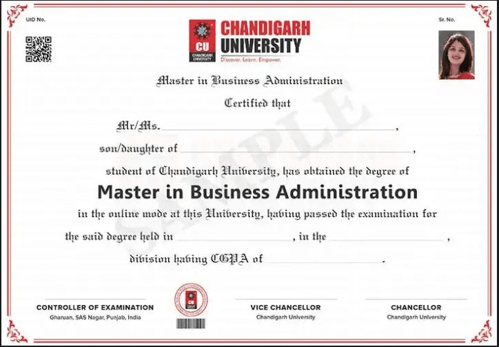 Sample Degree Certificate