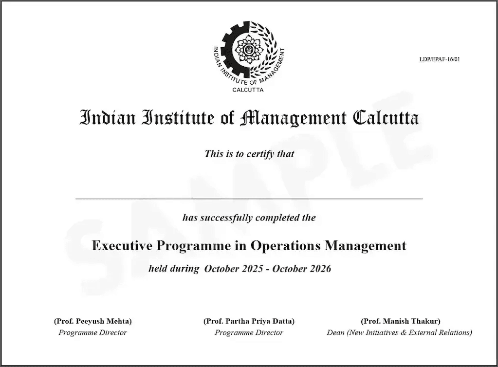 Sample Degree Certificate