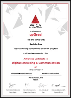 Sample Degree Certificate