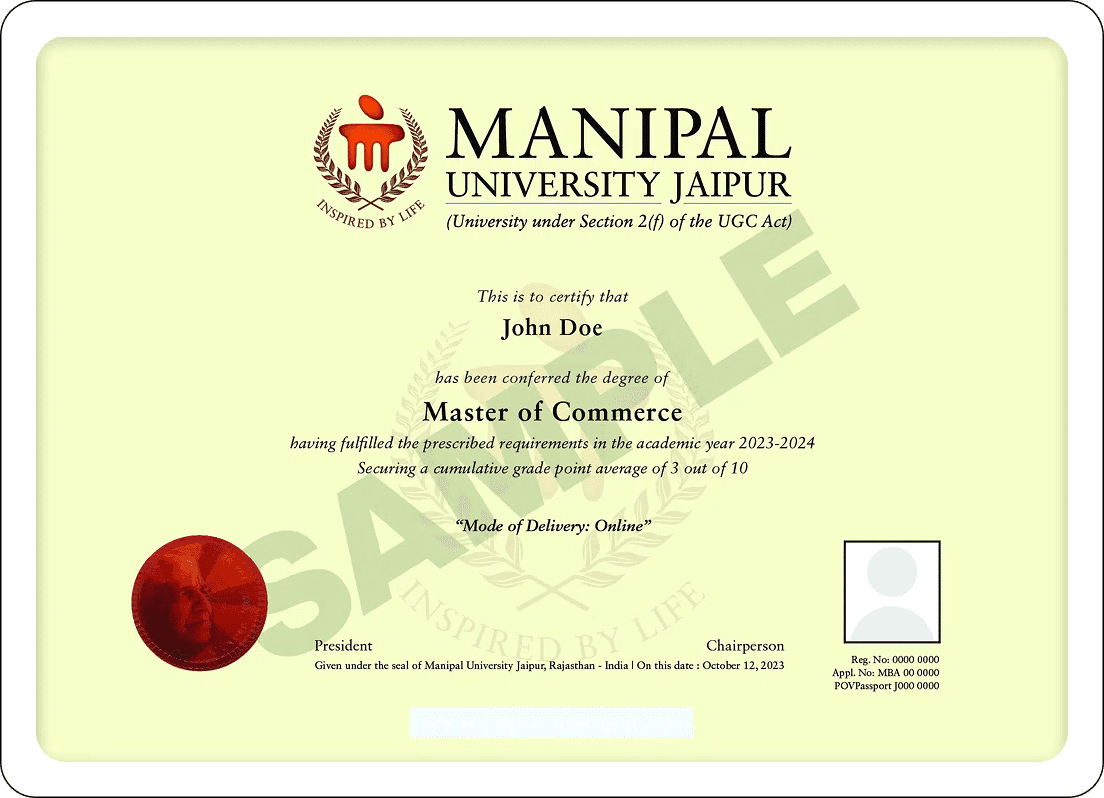 Sample Degree Certificate