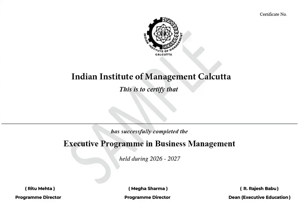 Sample Degree Certificate