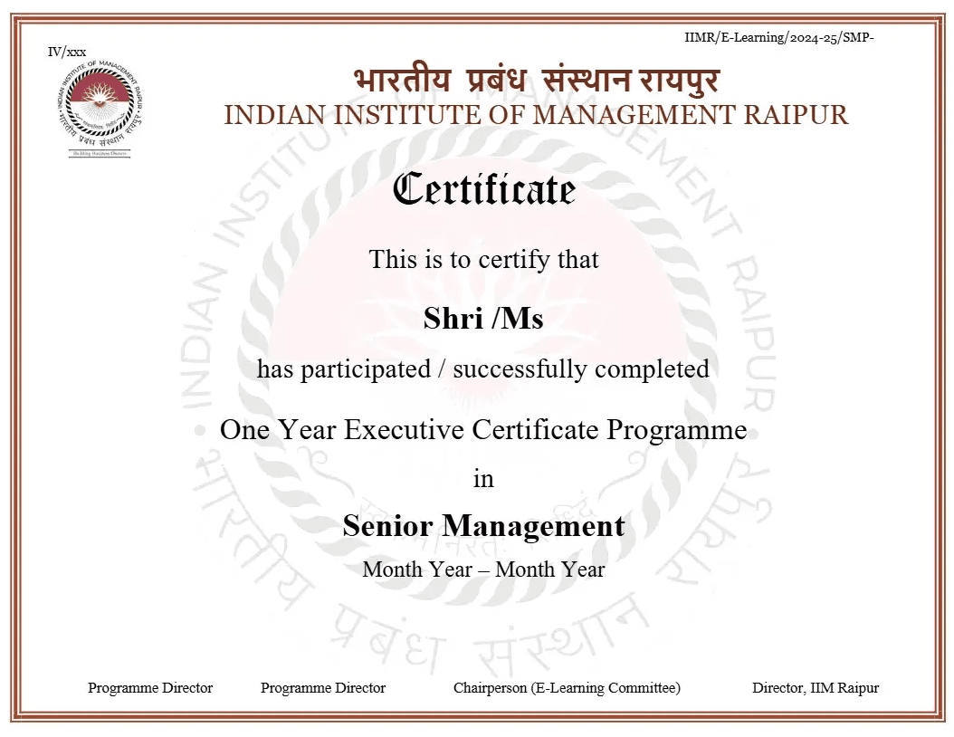 Sample Degree Certificate